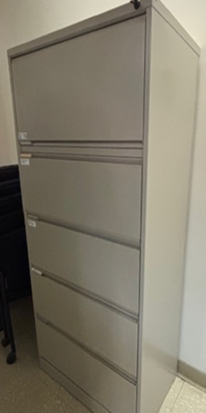 Grey file cabinet