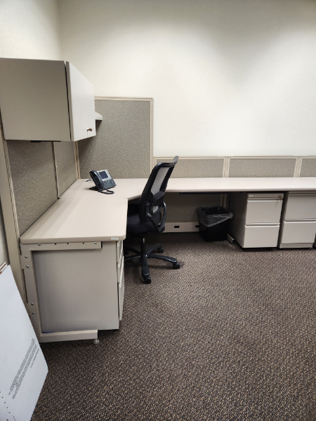 (3) L shaped office desks