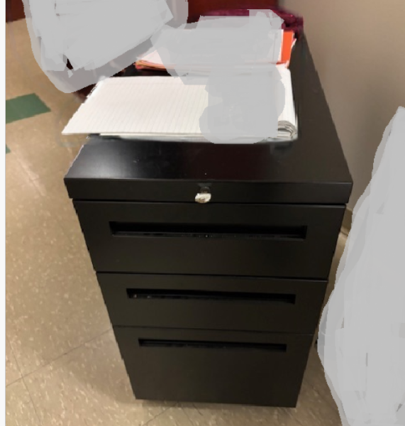 3-drawer file cabinet on casters