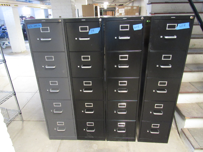 (04) Five Drawer Filing Cabinets