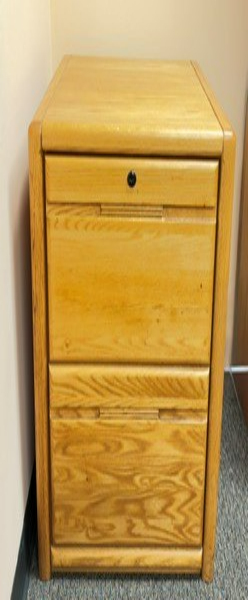 (2) Wooden Filing Cabinets