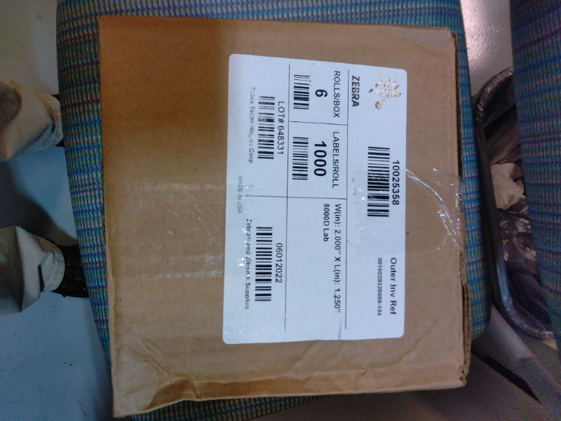 45 Cases of Zebra Labels
