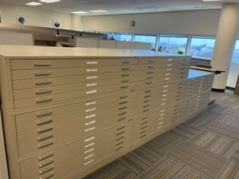Blue print storage cabinet