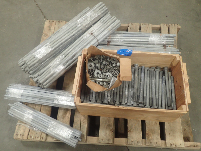 Galvanized Rods, Nuts and Bolts (pallet 14- 1 LOT)