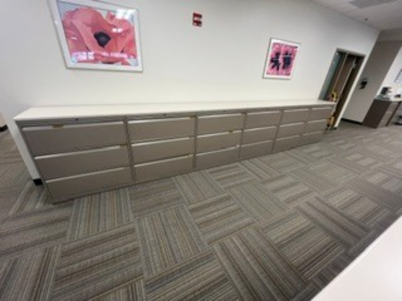 Metal filing cabinets